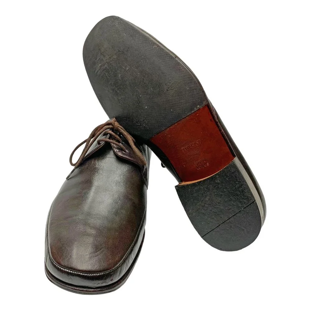 BALLY‎ Brenzo Chocolate Leather Laced Up Oxfords
